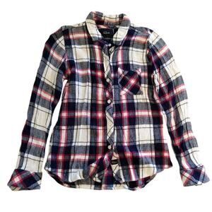 Rails Plaid Flannel Shirt Size S Blue Red Button Up Long Sleeve Women's Soft
